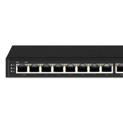 Speco 10-Port Gigabit Network Switch, 8 ports PoE, 2 ports uplink