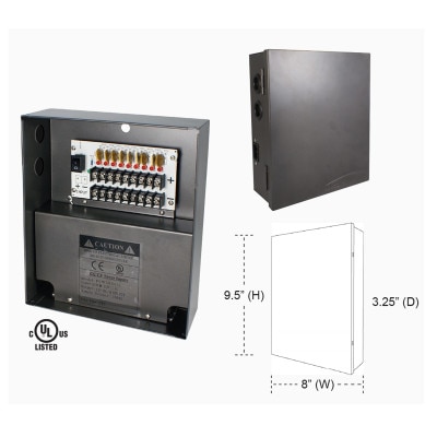 Speco CCTV Camera Power Supply, UL Certified, 9-Channel 12VDC 10A