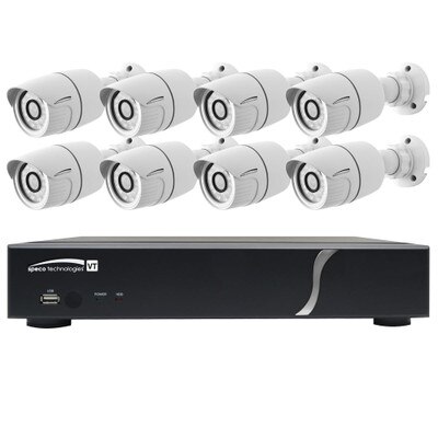 Speco HD-TVI Kit: 8-Channel Digital Video Recorder (DVR) with 8 Dome Cameras