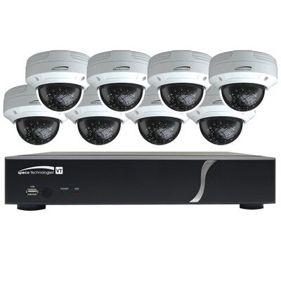 Speco HD-TVI Kit: 8-Channel Digital Video Recorder (DVR) with 4 Dome & 4 Bullet Cameras