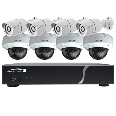 Speco HD-TVI Kit: 8-Channel Digital Video Recorder (DVR) with 4 Bullet Cameras