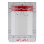 STI Stopper II Fire Alarm Cover with Horn and Clear Spacer, Fire Label (Open Box)