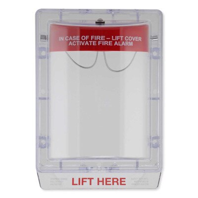 STI Stopper II Fire Alarm Cover with Horn and Clear Spacer, Fire Label (Open Box)