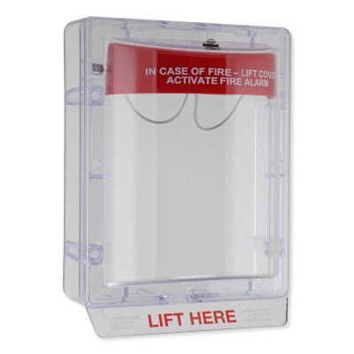 STI Stopper II Fire Alarm Cover with Horn and Clear Spacer, Fire Label (Open Box)