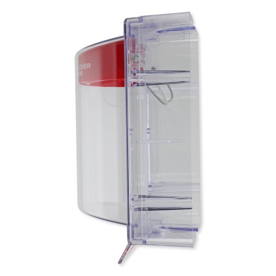 STI Stopper II Fire Alarm Cover with Horn and Clear Spacer, Fire Label