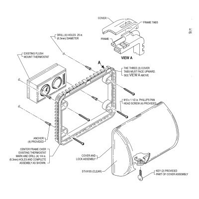 STI Thermostat Protector with Key Lock - Clear