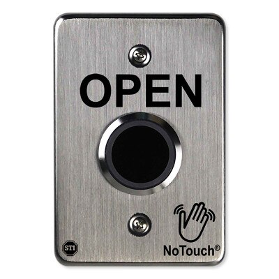 STI NoTouch Stainless Steel IR Switch, US Single-Gang, Open