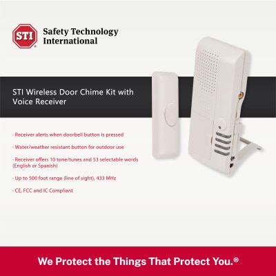 STI Wireless Door Chime Kit with Voice Receiver