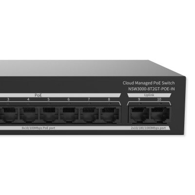 Uniview NSW3000 Series Cloud Managed Ethernet PoE Switch, 8 Port, 120W