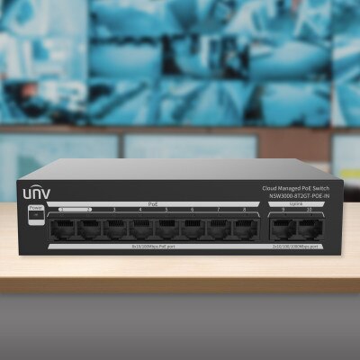 Uniview NSW3000 Series Cloud Managed Ethernet PoE Switch, 8 Port, 120W