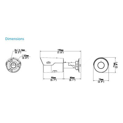 Uniview 5MP HD Mini IR Bullet Network Camera, 2.8mm Fixed Lens
