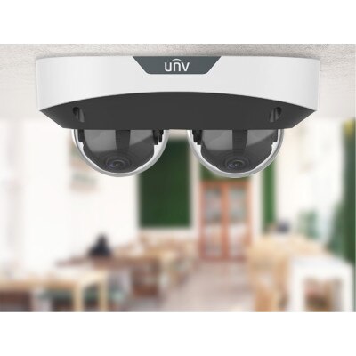 Uniview 4MP Dual Lens Non-Splicing Dome Camera, 2.8mm Fixed Lens
