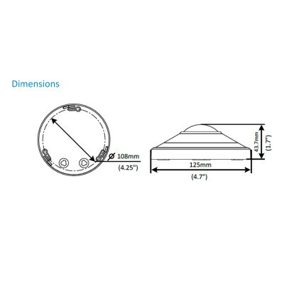 Uniview 5MP Fisheye Fixed Dome Network Camera, 1.4mm Lens