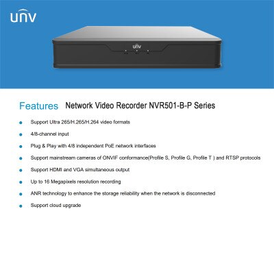 Uniview Prime Series 8-Input 4K Network Video Recorder