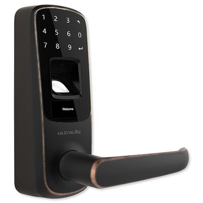 Ultraloq Bluetooth Enabled Fingerprint and Touchscreen Smart Lever Lock, Aged Bronze (Open Box)