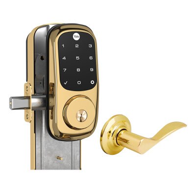 Yale Z-Wave Plus Assure Interconnected Lockset with Touchscreen Deadbolt, Norwood Lever, Right-Handed, Polished Brass