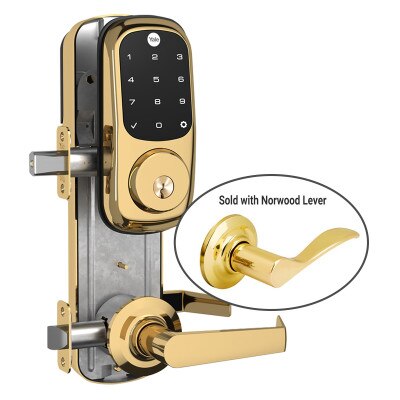Yale Z-Wave Plus Assure Interconnected Lockset with Touchscreen Deadbolt, Norwood Lever, Right-Handed, Polished Brass
