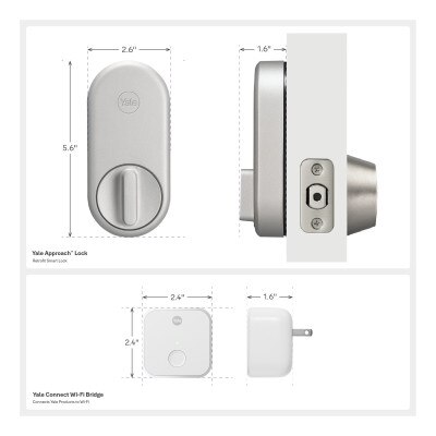 Yale Approach Lock with Wi-Fi Bridge, Silver